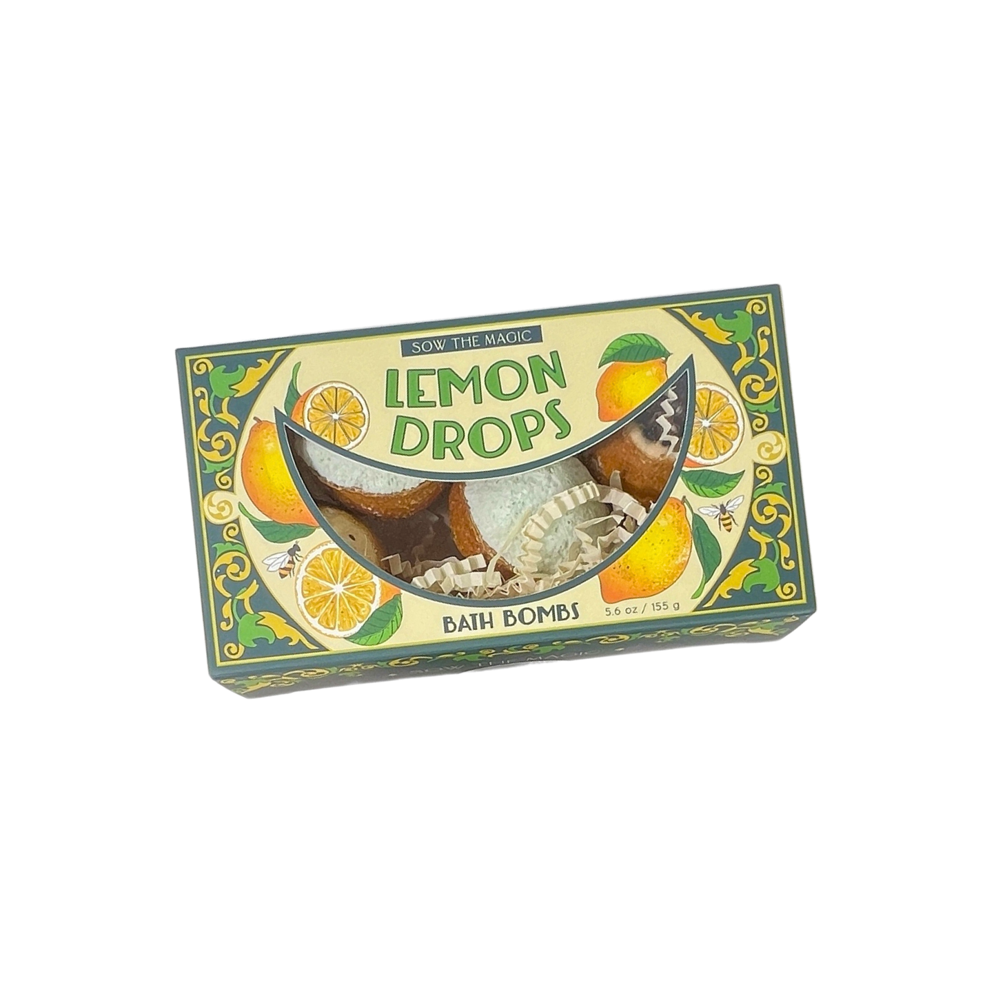Lemon Drops Bath Bomb Gift Set Made with Citrus + Peppermint by Sow the Magic