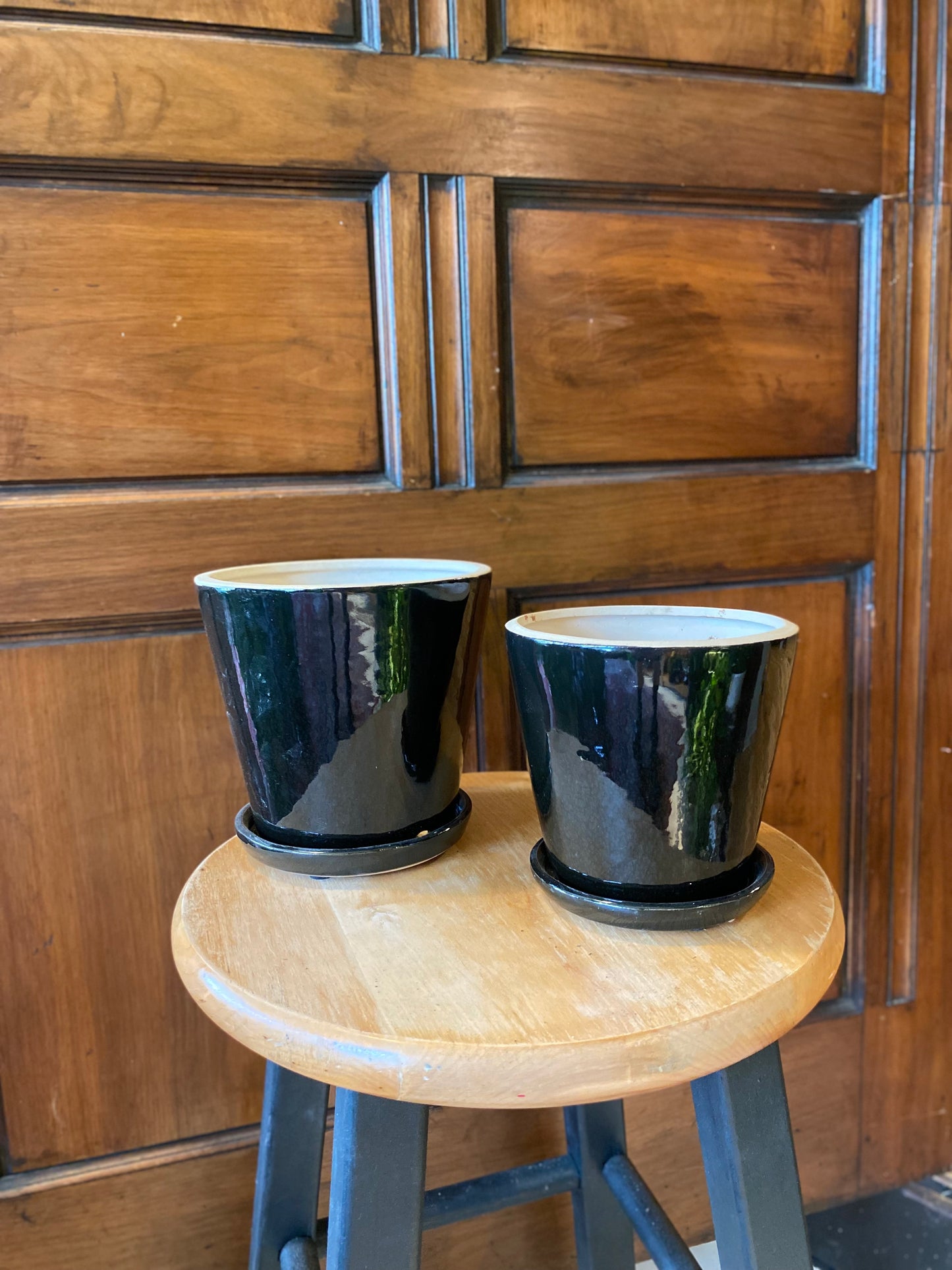 Ceramic Planter Pot with Attached Saucer