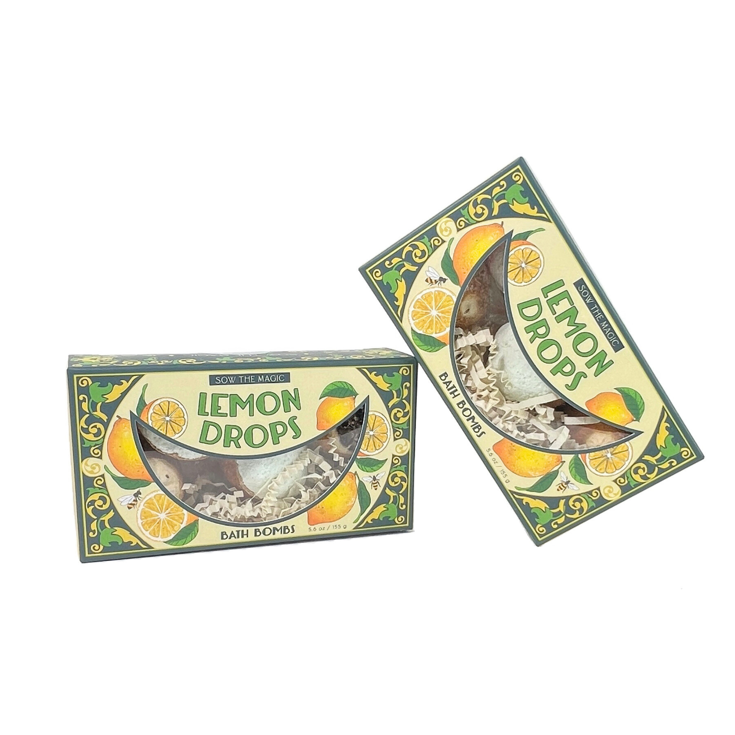 Lemon Drops Bath Bomb Gift Set Made with Citrus + Peppermint by Sow the Magic