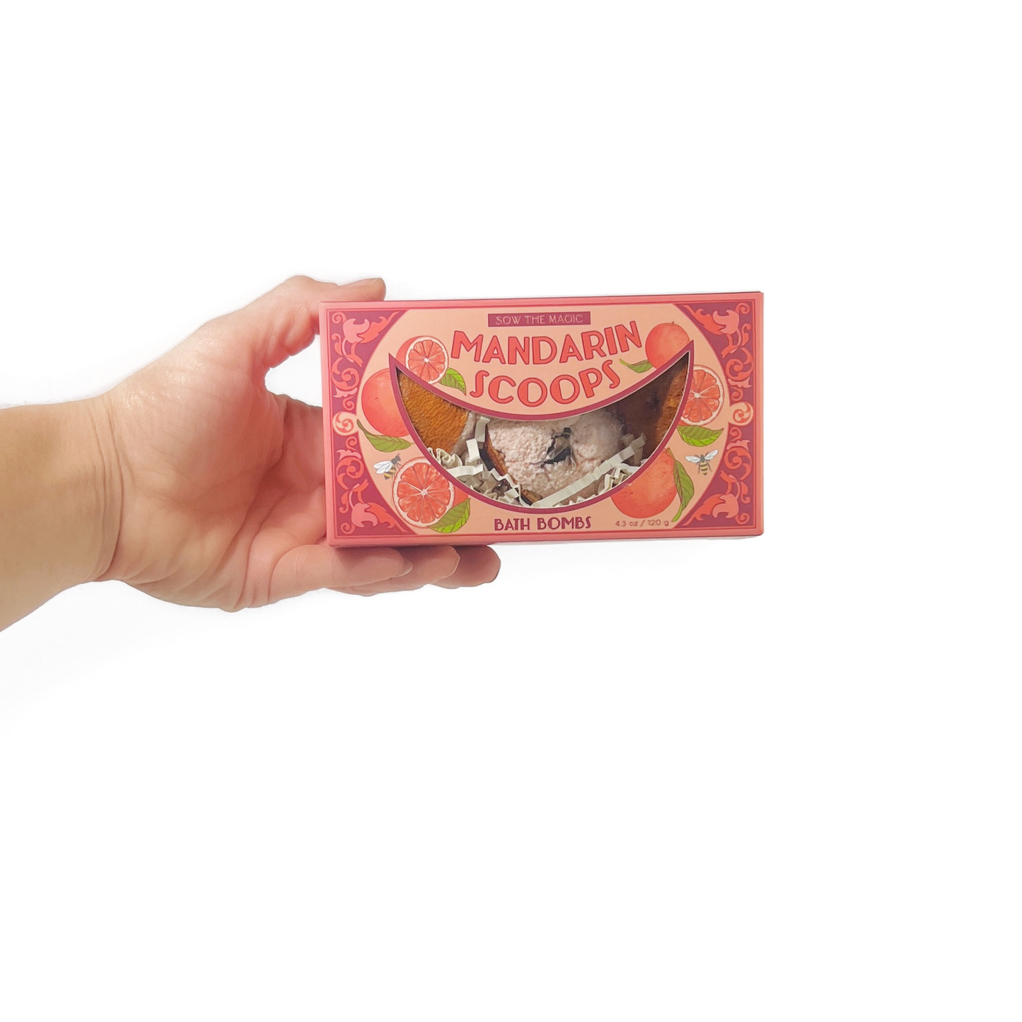 Mandarin Scoops Bath Bomb Gift Set made with Botanicals + Fruit by Sow the Magic