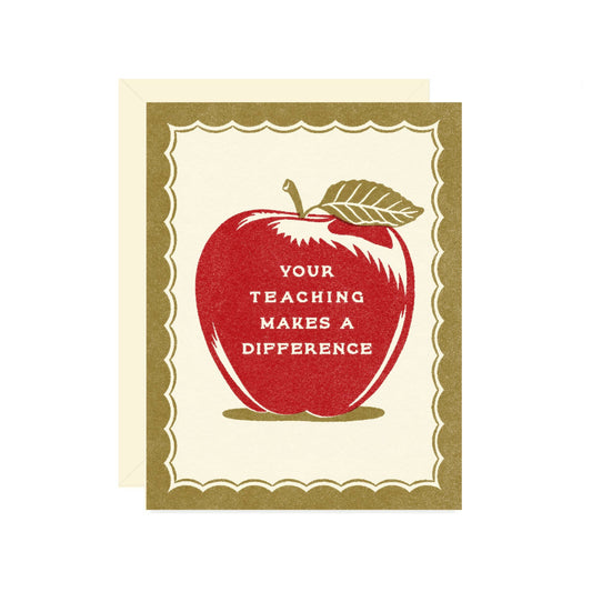 Teacher Apple Card By Wallflower Paper & Party