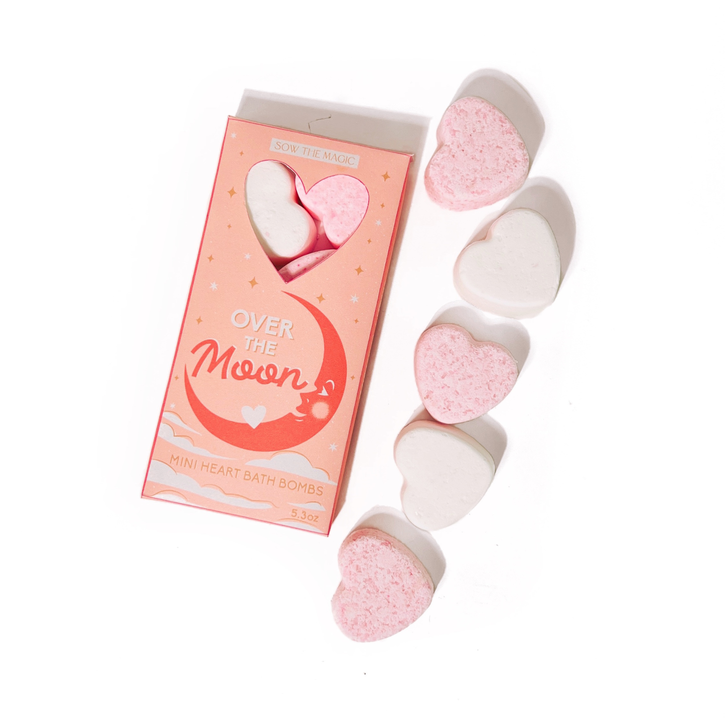 Over The Moon Mini Sweet Heart Bath Bombs Gift Set by Sow the Magic