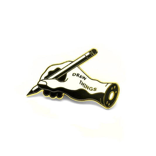 Draw Things Enamel Pin by Harold Apples