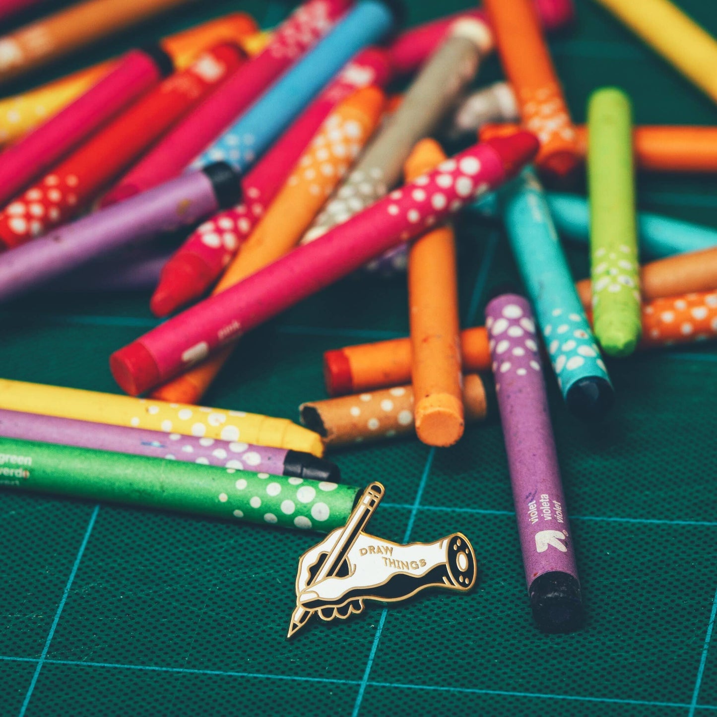 Draw Things Enamel Pin by Harold Apples