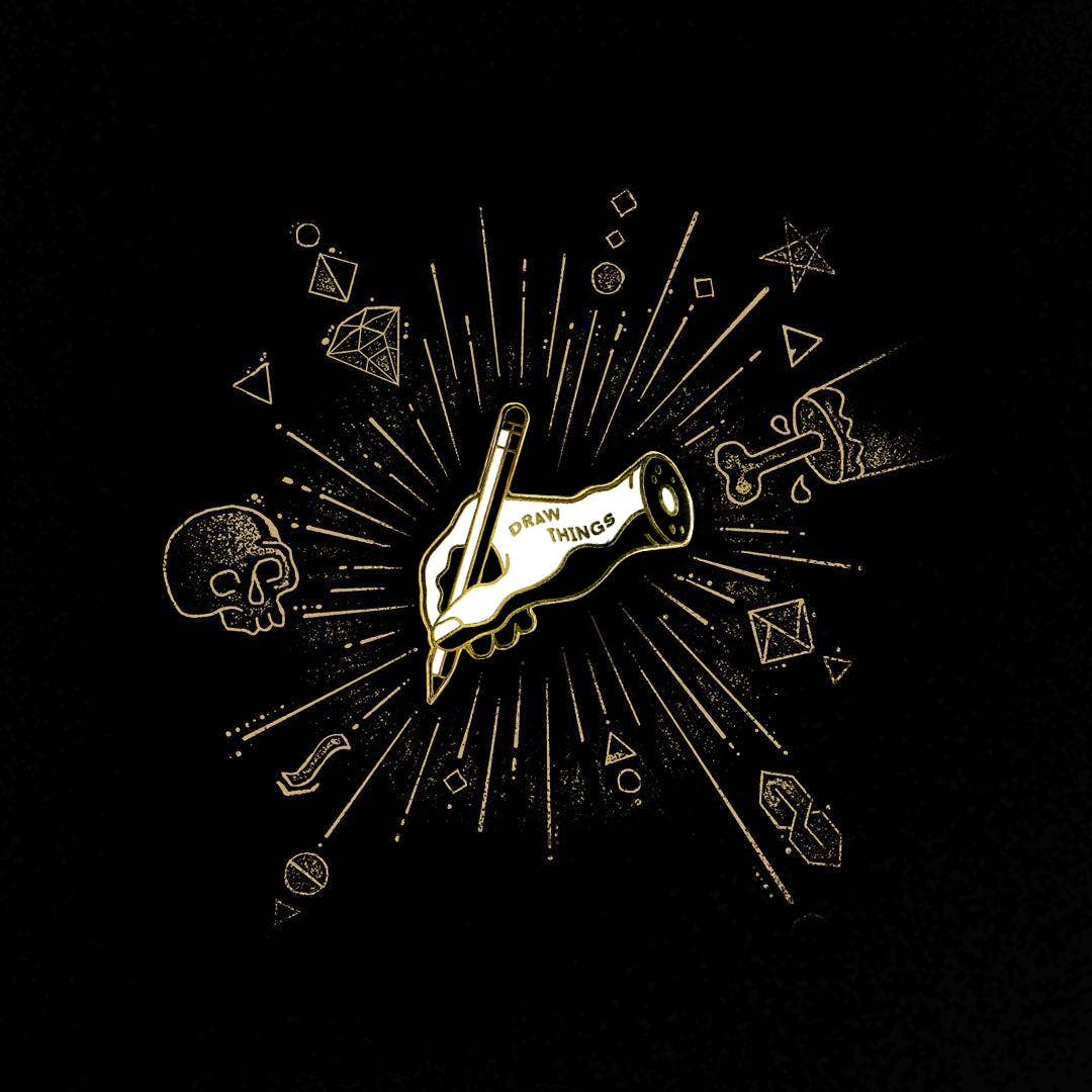 Draw Things Enamel Pin by Harold Apples