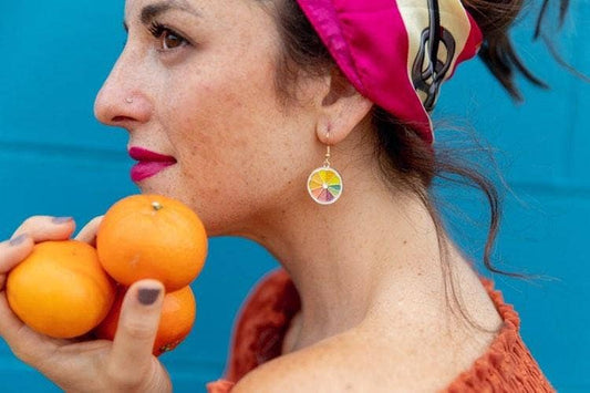 Rainbow Citrus Earrings by Songbird Artistry