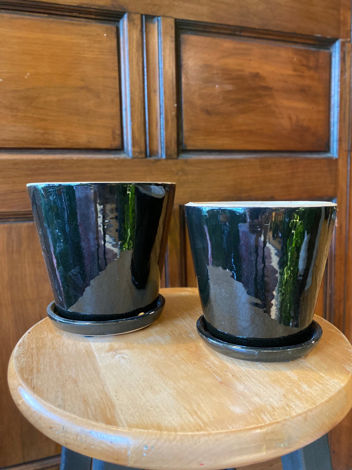 Ceramic Planter Pot with Attached Saucer