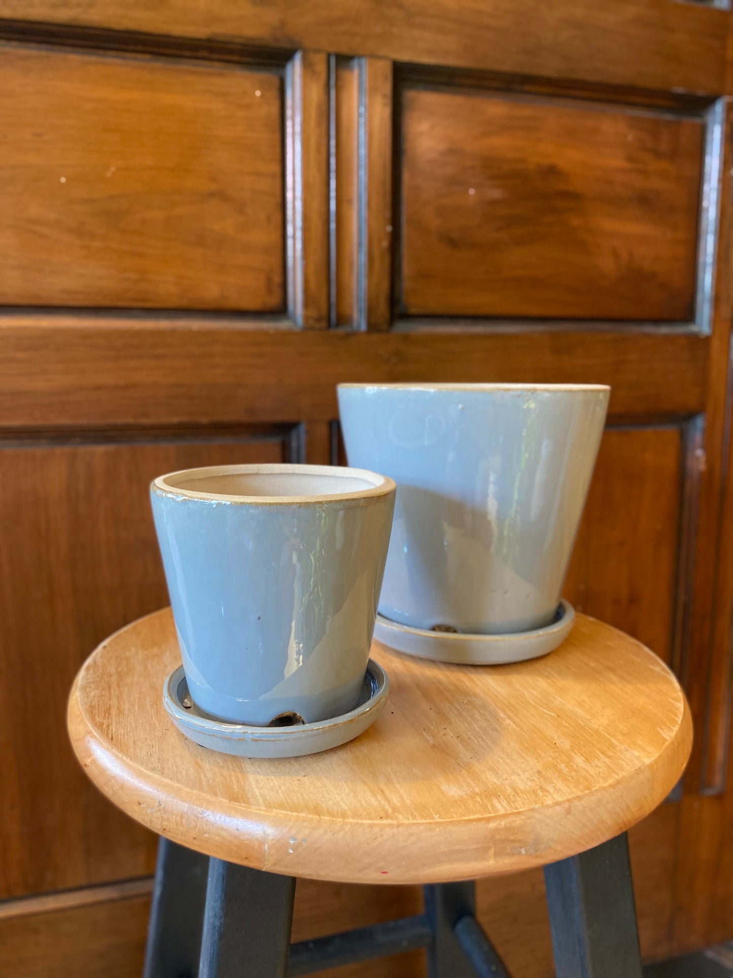 Ceramic Planter Pot with Attached Saucer