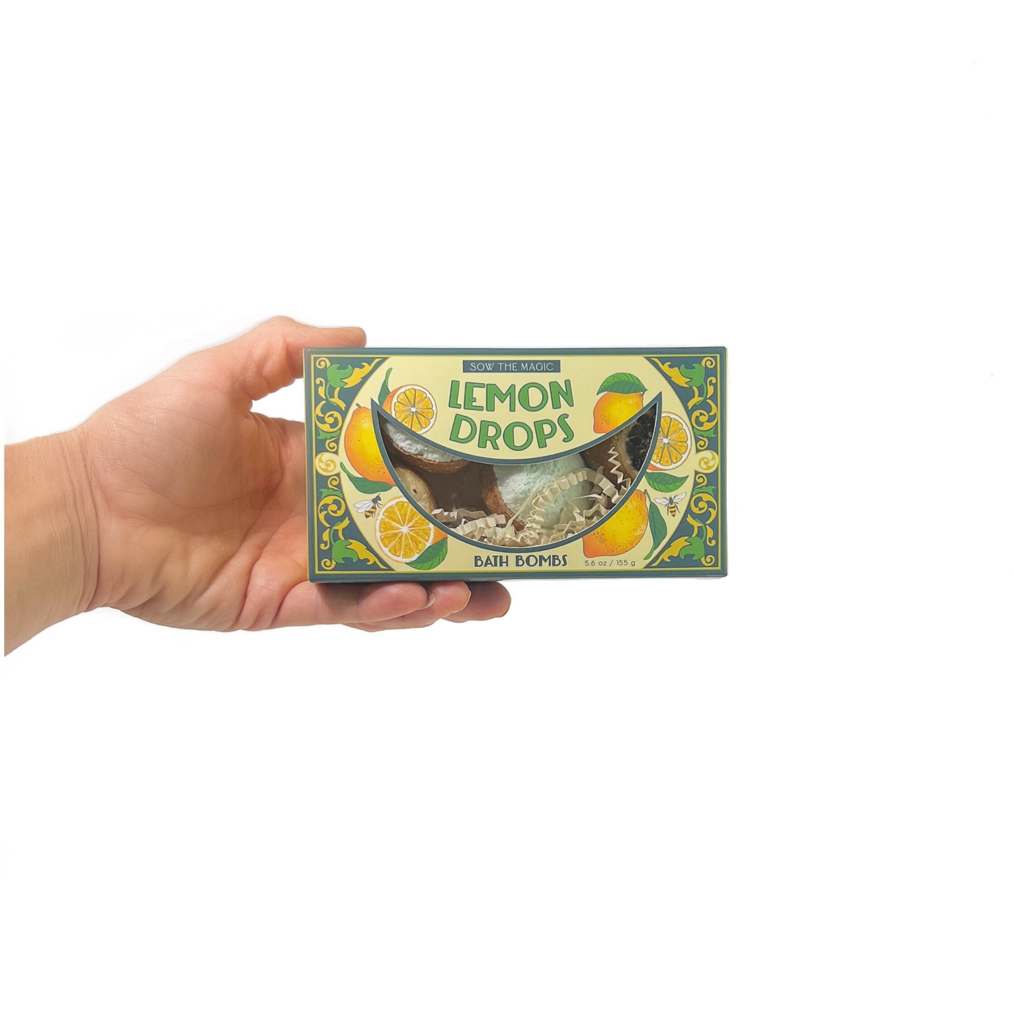 Lemon Drops Bath Bomb Gift Set Made with Citrus + Peppermint by Sow the Magic