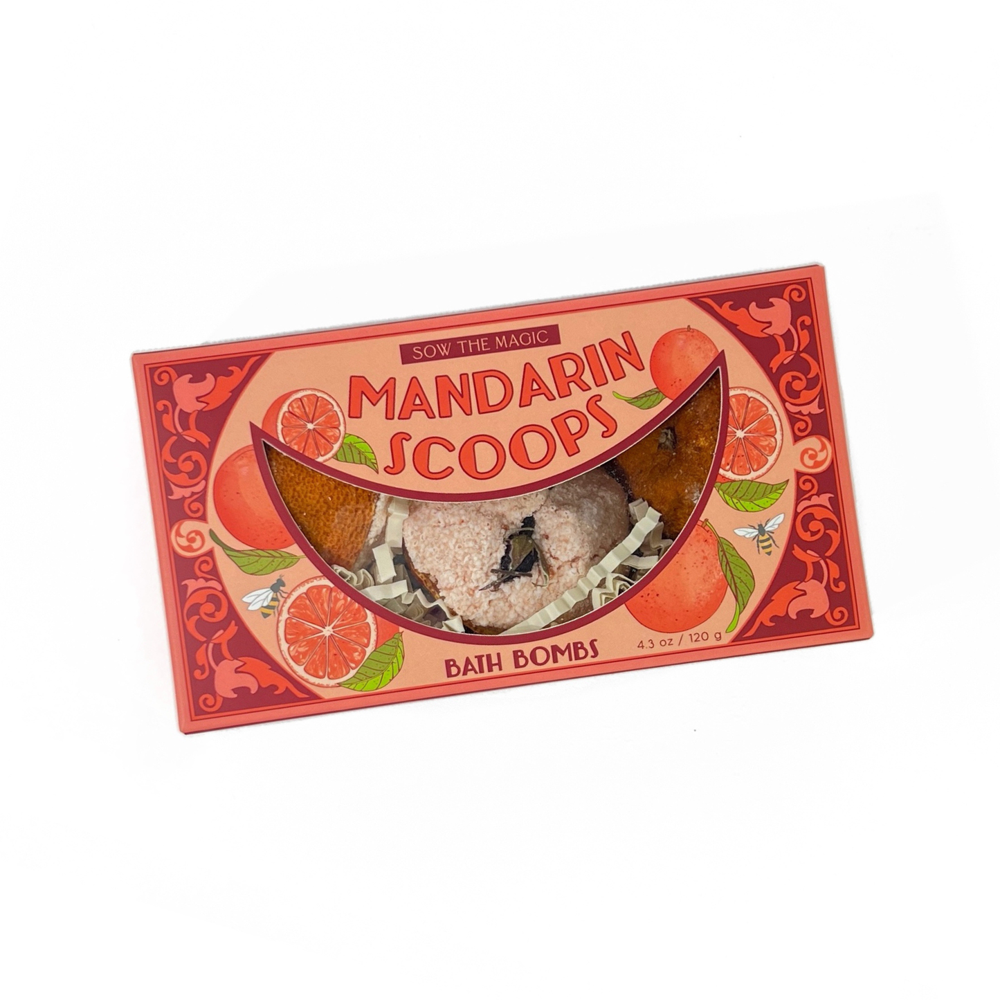 Mandarin Scoops Bath Bomb Gift Set made with Botanicals + Fruit by Sow the Magic
