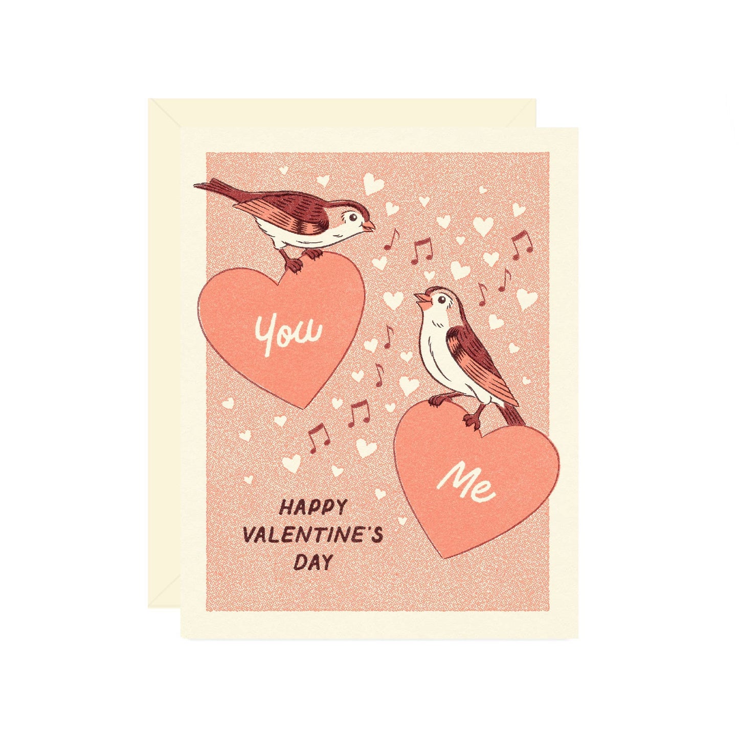 You & Me Love birds Valentines Card By Wallflower Paper & Party