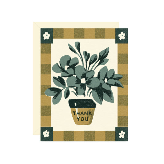 Thank You Flower Pot Card By Wallflower Paper & Party
