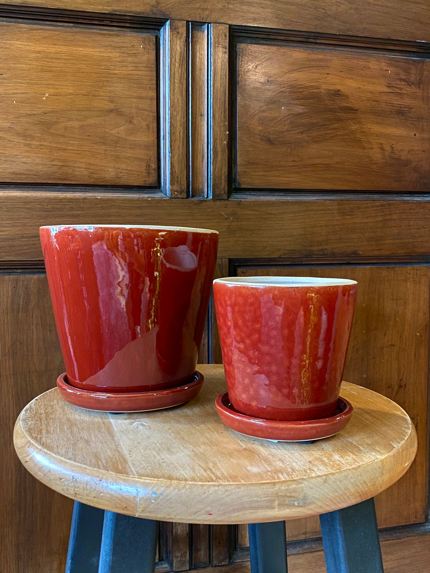 Ceramic Planter Pot with Attached Saucer