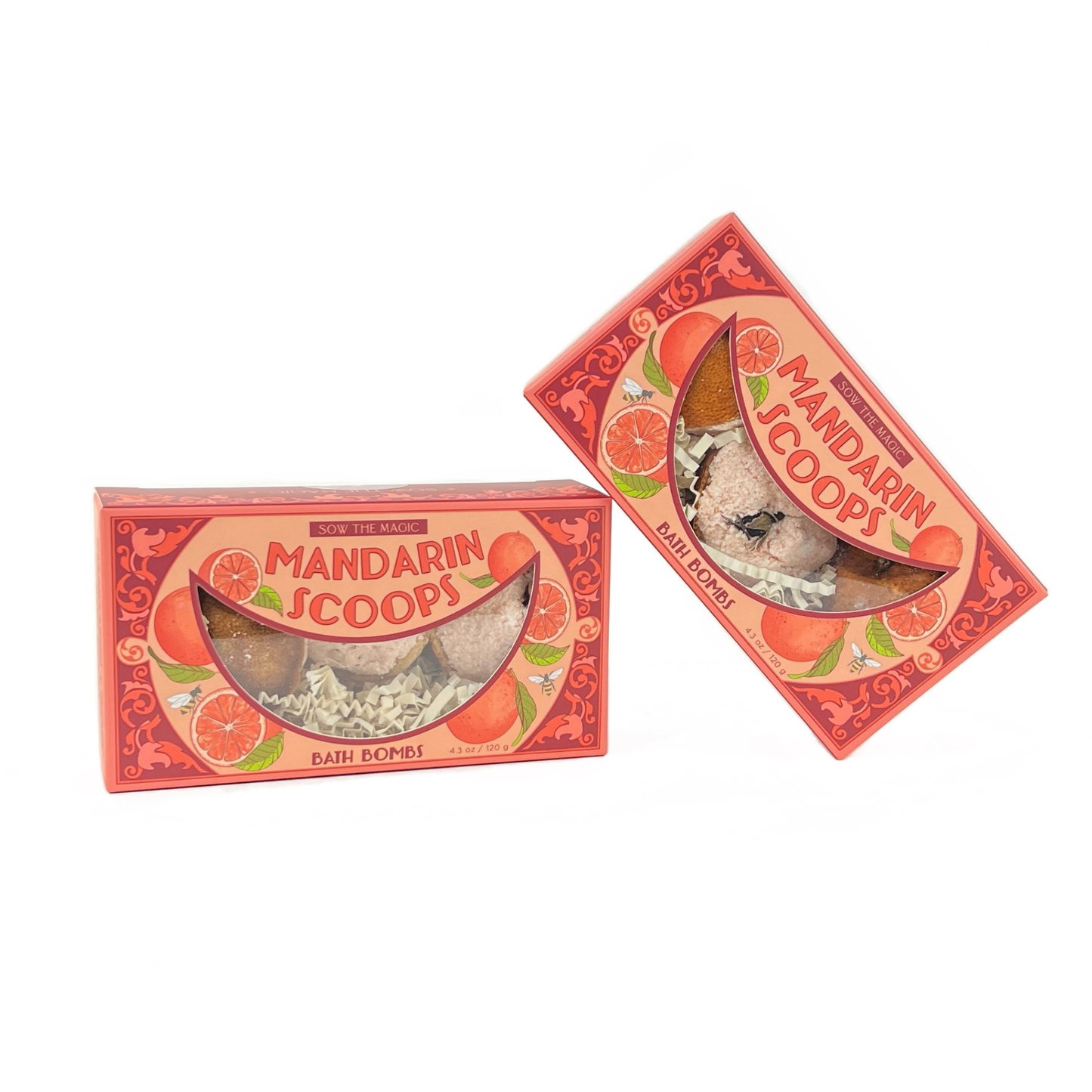 Mandarin Scoops Bath Bomb Gift Set made with Botanicals + Fruit by Sow the Magic