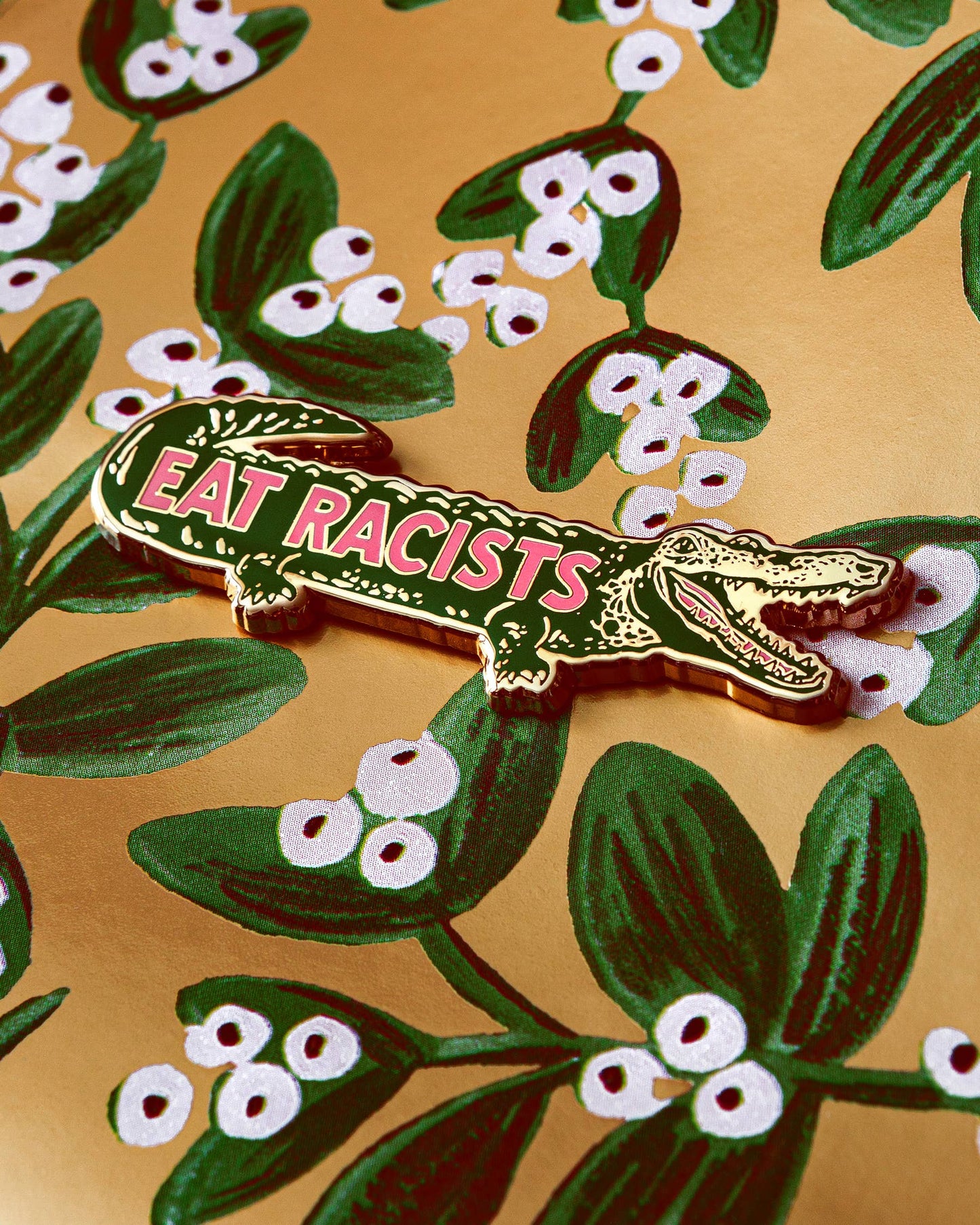 Eat Racists Enamel Pin by Emily Miller