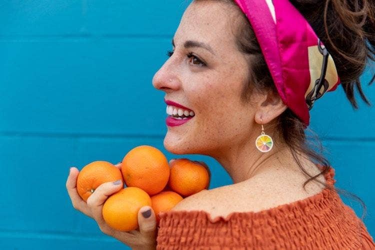 Rainbow Citrus Earrings by Songbird Artistry