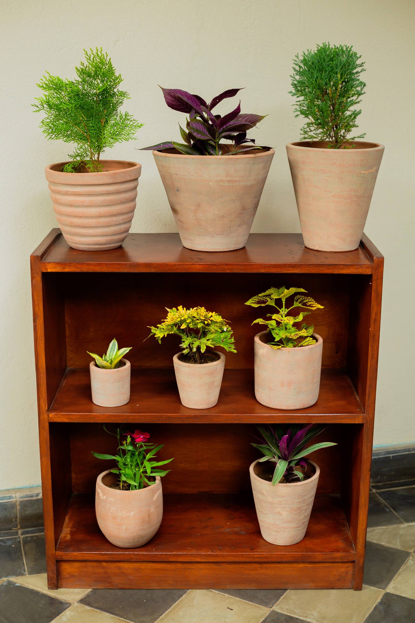 Concrete-washed Terracotta Planter 6” (Medium)
