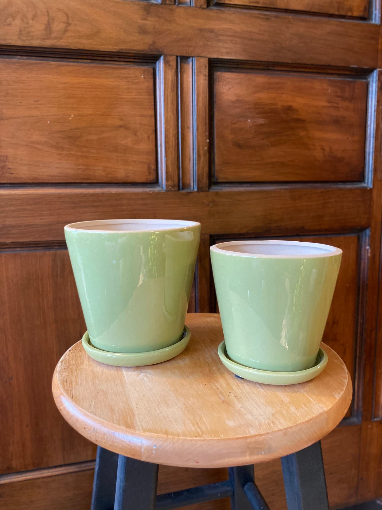 Ceramic Planter Pot with Attached Saucer