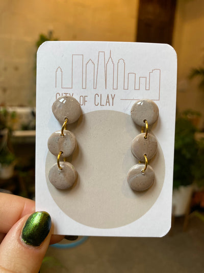 Taupe Circle Dangles