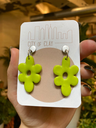 Green Flower Dangles