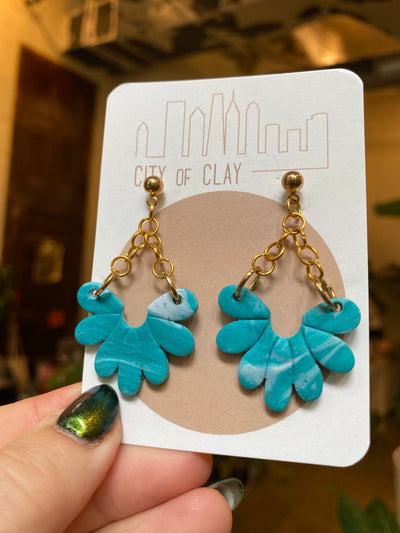 Gold and Teal Dangles