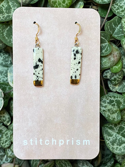 White Speckled Gold Rectangles