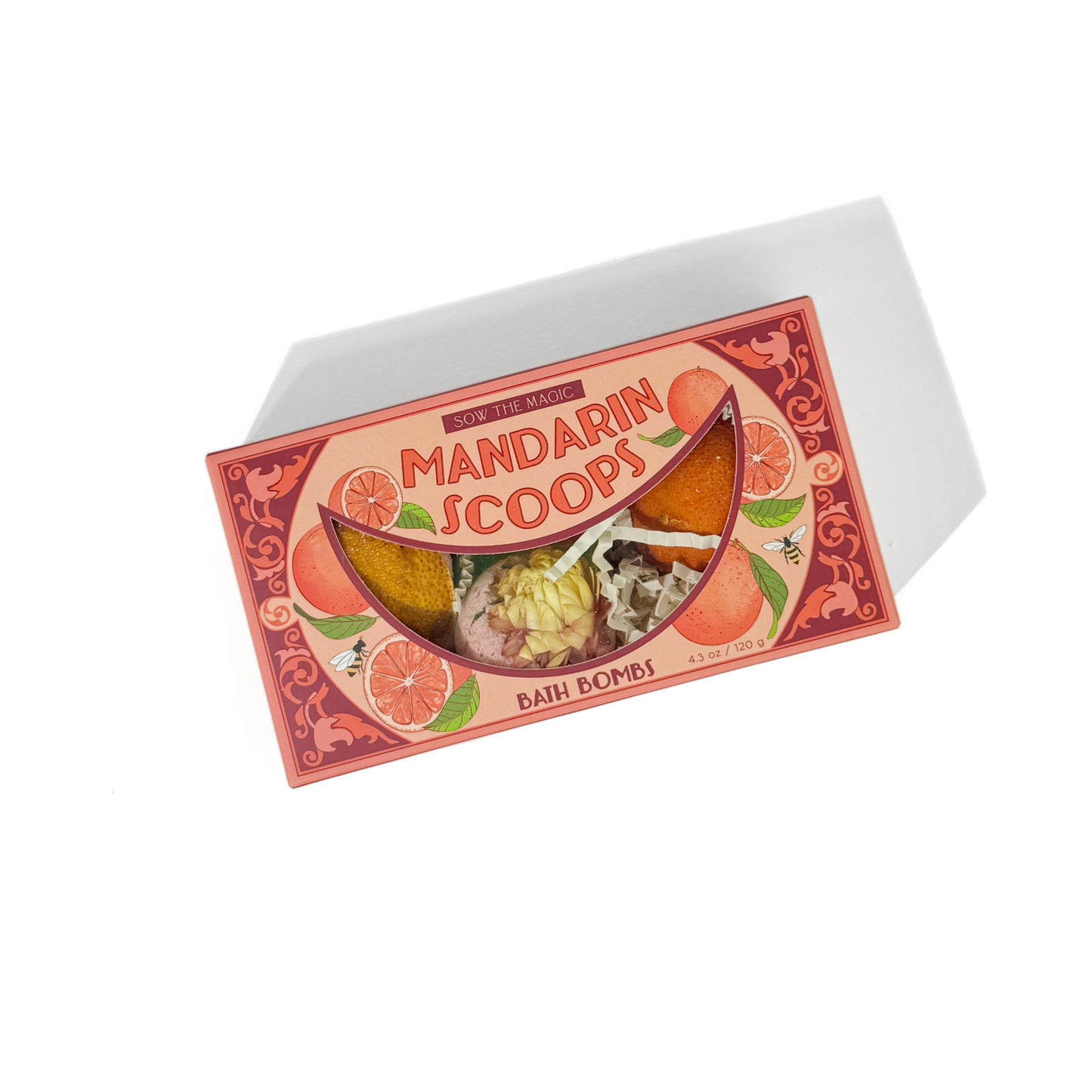 Mandarin Scoops Bath Bomb Gift Set made with Botanicals + Fruit by Sow the Magic