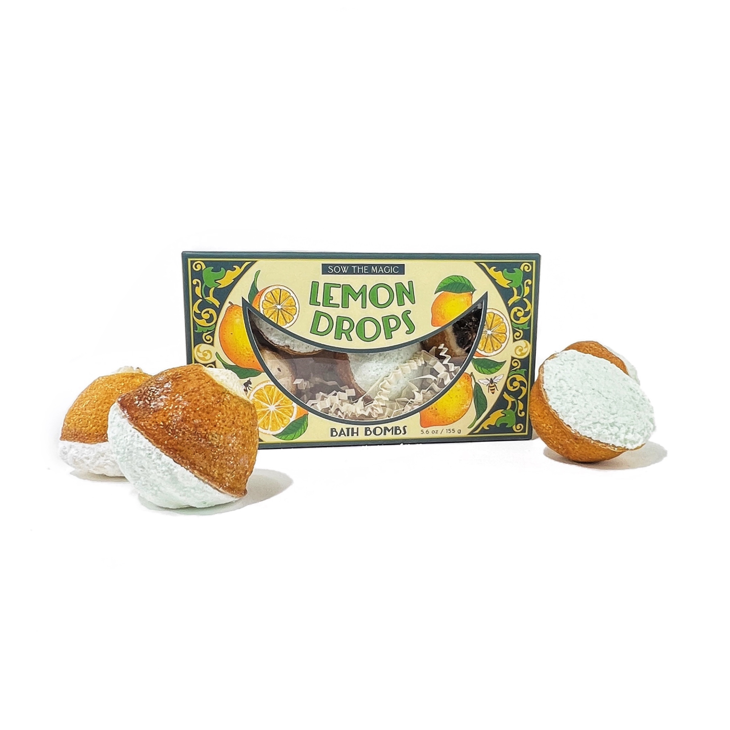 Lemon Drops Bath Bomb Gift Set Made with Citrus + Peppermint by Sow the Magic
