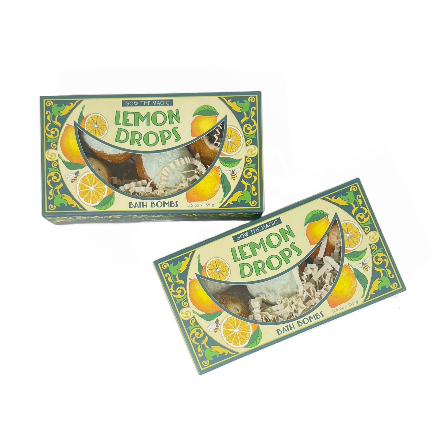 Lemon Drops Bath Bomb Gift Set Made with Citrus + Peppermint by Sow the Magic
