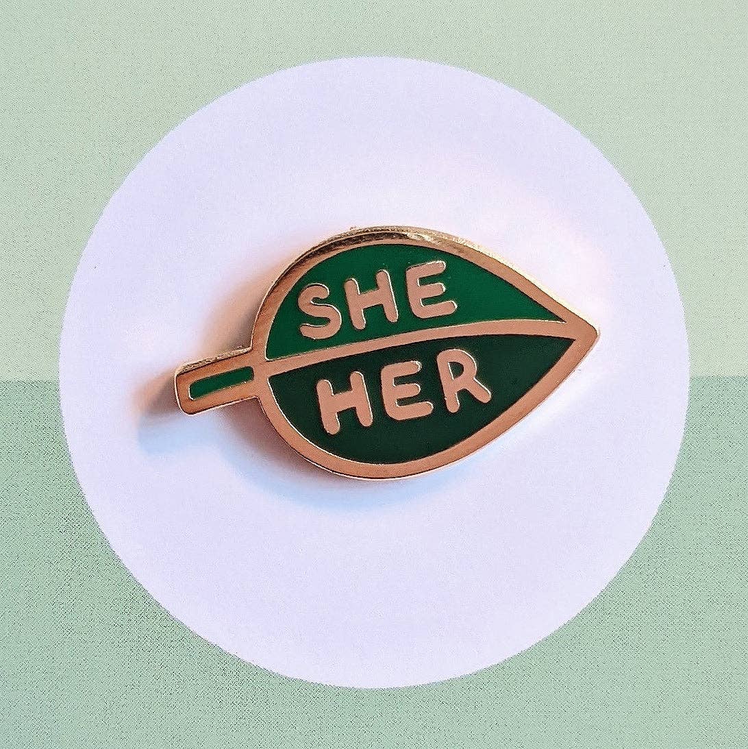 Leaf Pronoun Pin