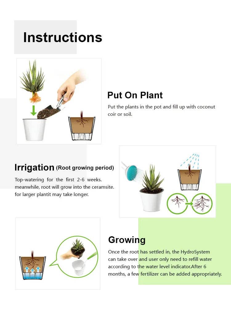 Self-Watering Pot with Water Level Indicator