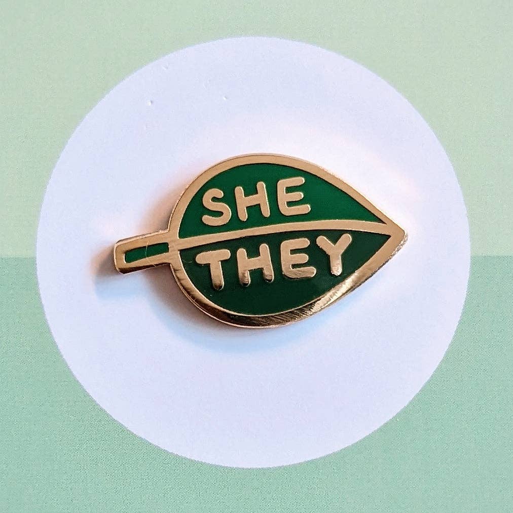 Leaf Pronoun Pin