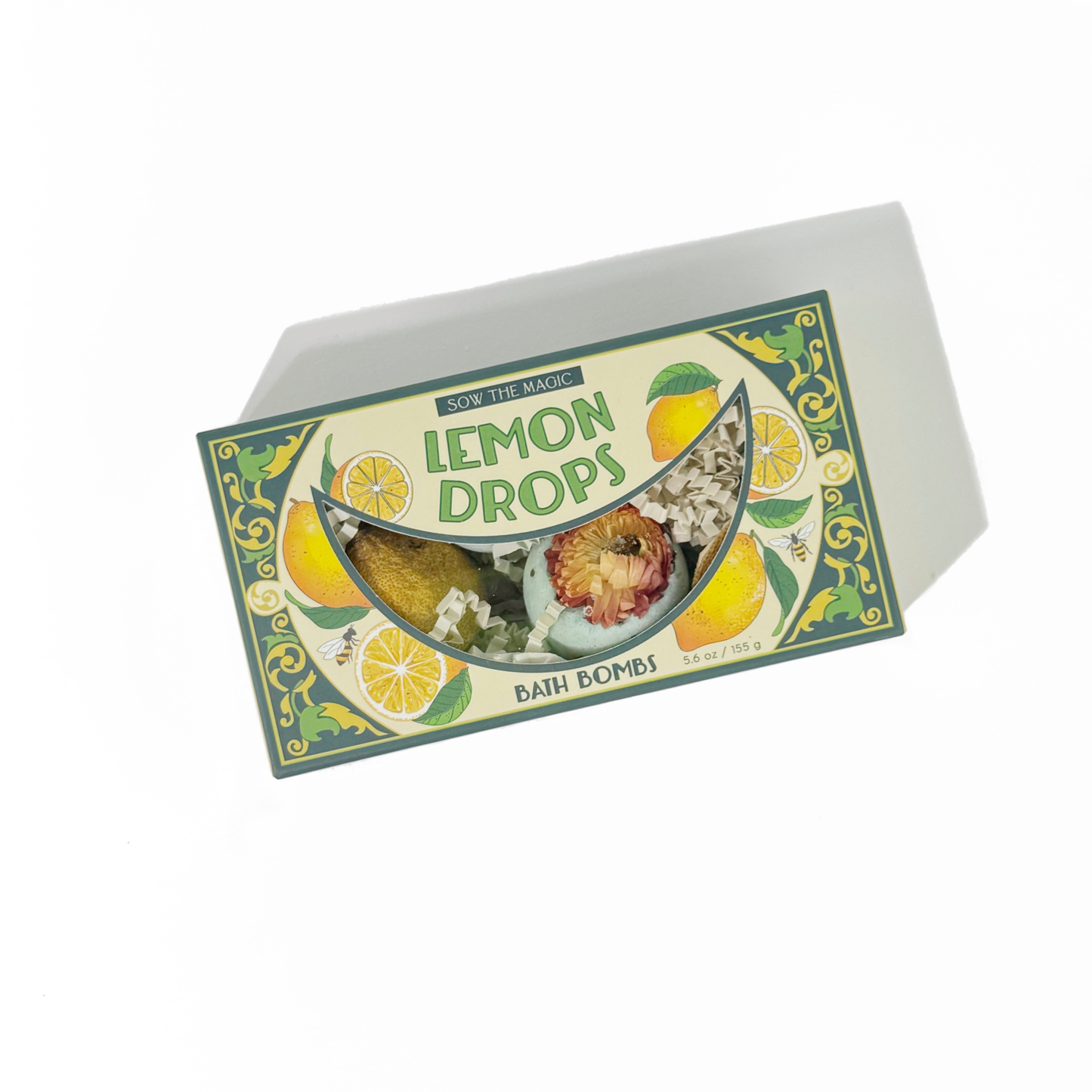 Lemon Drops Bath Bomb Gift Set Made with Citrus + Peppermint by Sow the Magic
