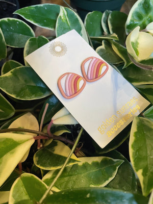Golden Sunraes Clay Rainbow Stud Earrings - Greenly Plant Co